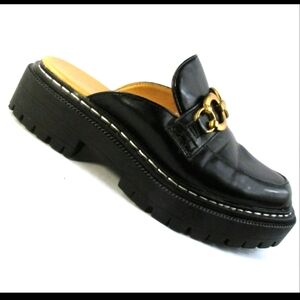 Sam Edelman Circus Women's Mule Platform Shoes Black Leather Size 7